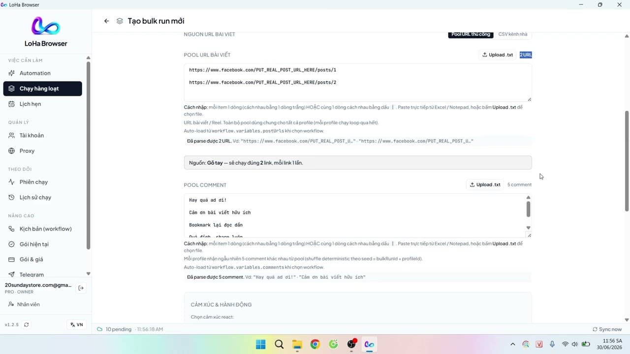 Hướng dẫn workflow seeding